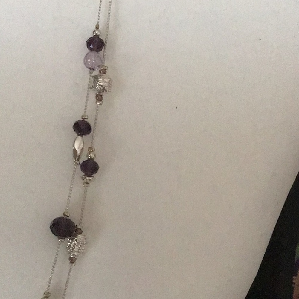 Long purple/silver necklace - Picture 3 of 3